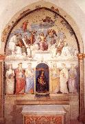 PERUGINO, Pietro Trinity and Six Saints painting